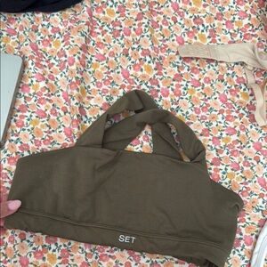 Olive Green Sports Bra